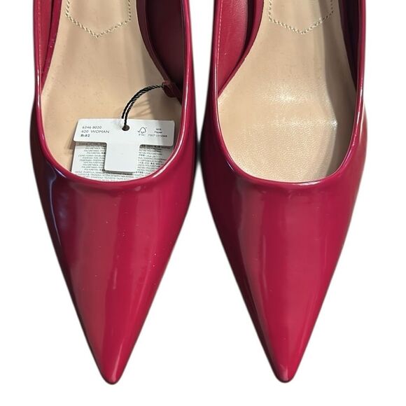 Mango Burgundy Patent Leather Effect Kitten Heel Shoes(Size 39) - Picture 8 of 9